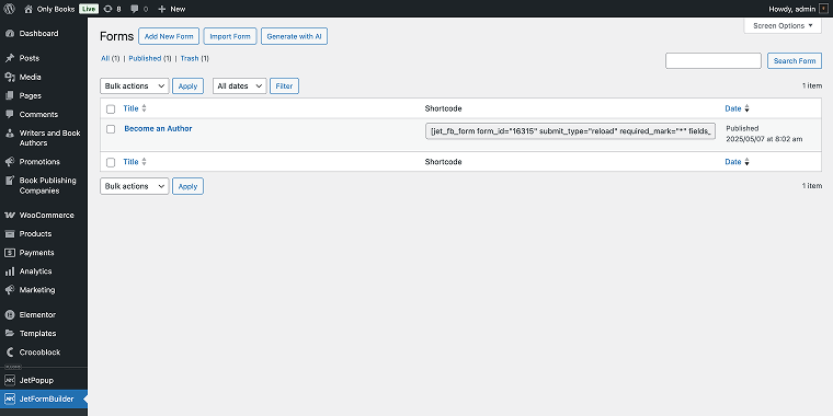 jetformbuilder section