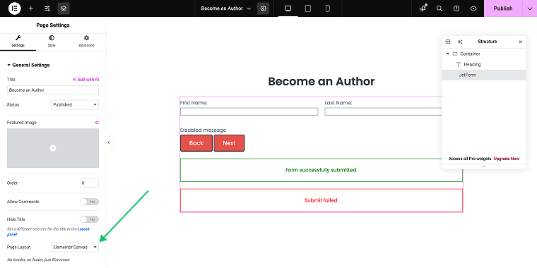 changing page layout