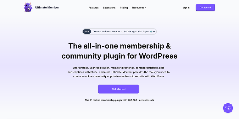 ultimate member website homepage
