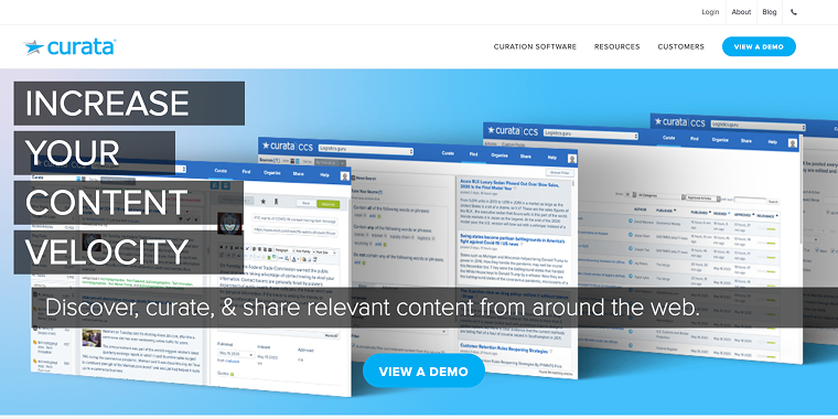 curata homepage