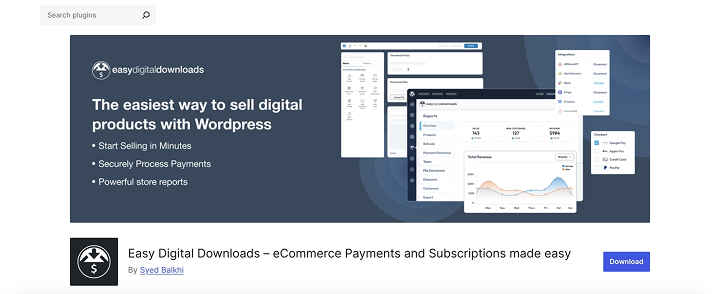 easy digital downloads plugin on wordpress.org