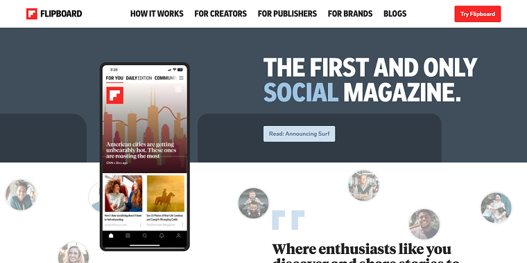 flipboard homepage