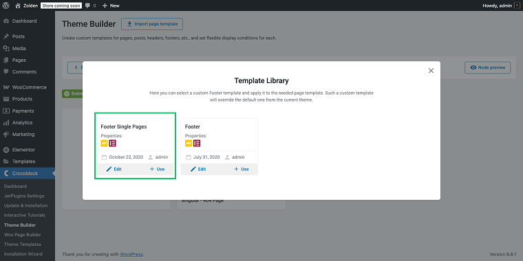 footer single pages