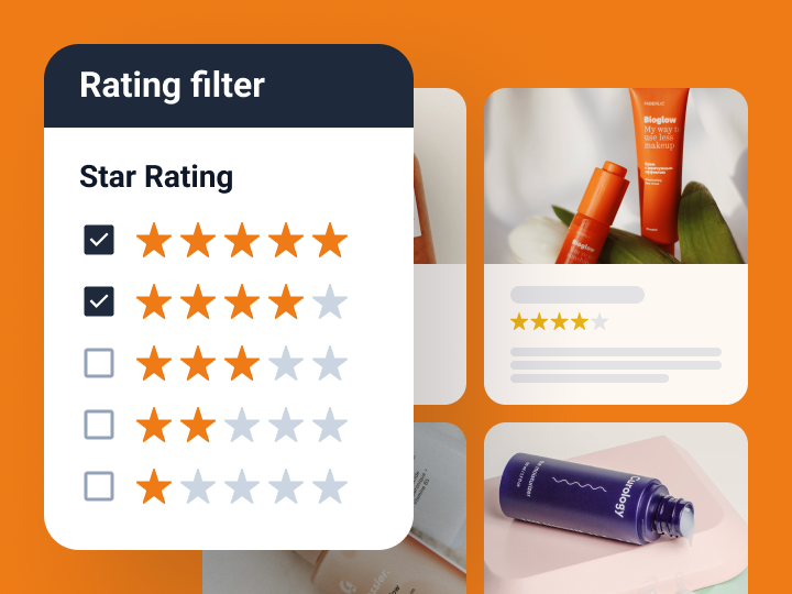 star rating filter for user reviews