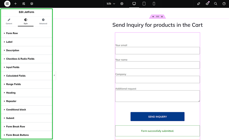 Styling JetFormBuilder form