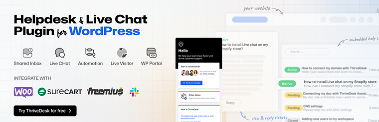 thrivedesk wordpress plugin