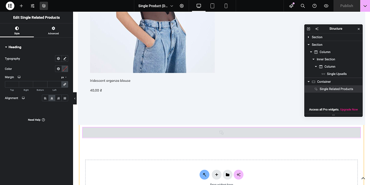 adding single related products widget