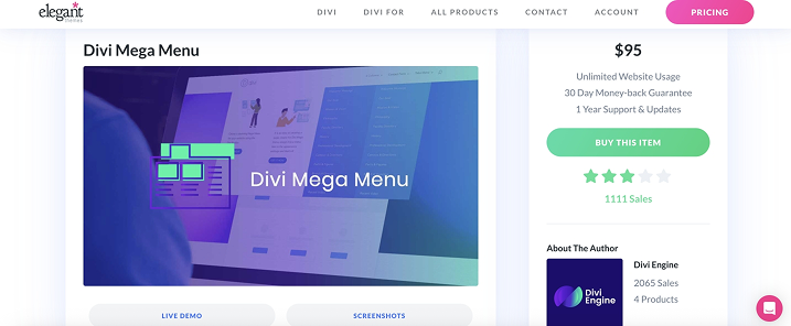 divi mega menu elegant themes