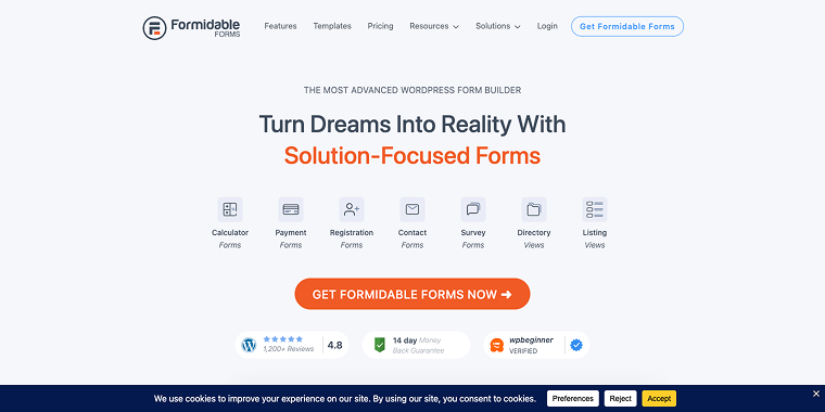 formidable forms homepage