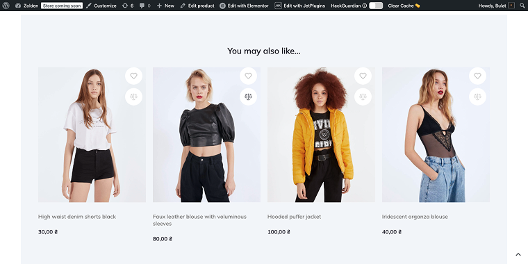single upsell widget front-end