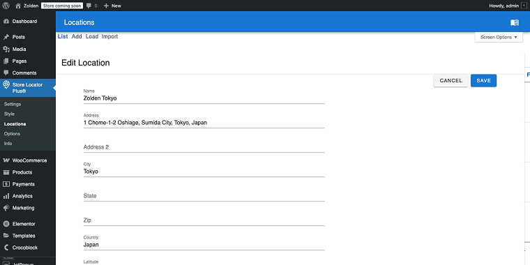 store locator plus adding a location