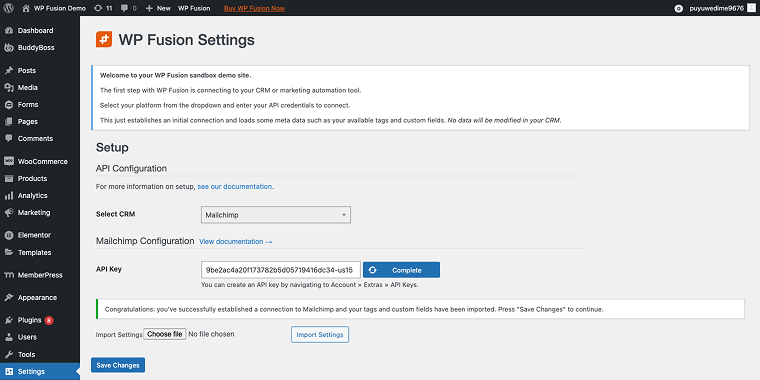 connecting mailchimp to wordpress site