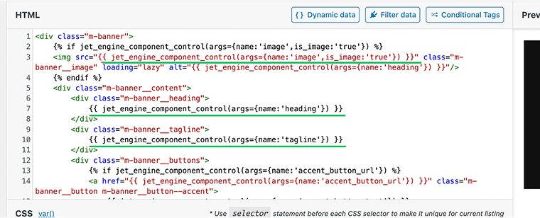 Twig content code