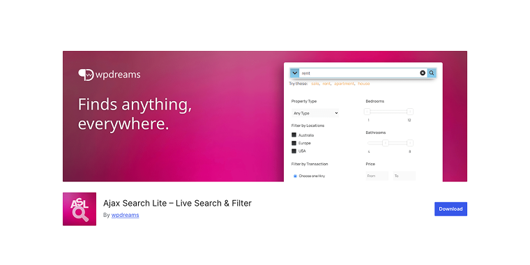 Ajax Search Lite plugin on wordpress.org