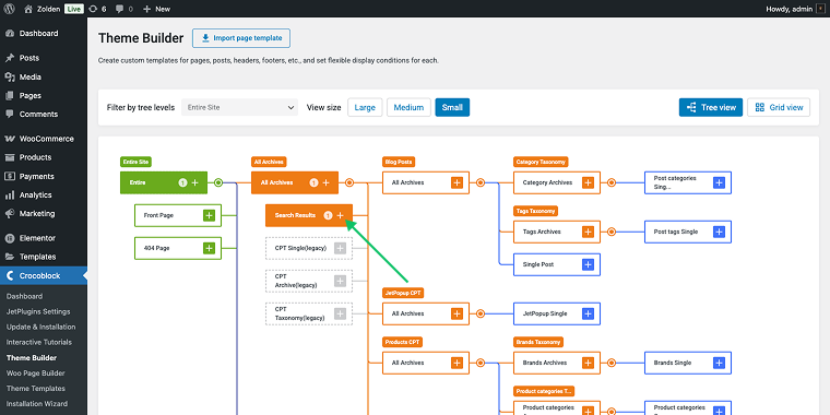 creating a new search results page template