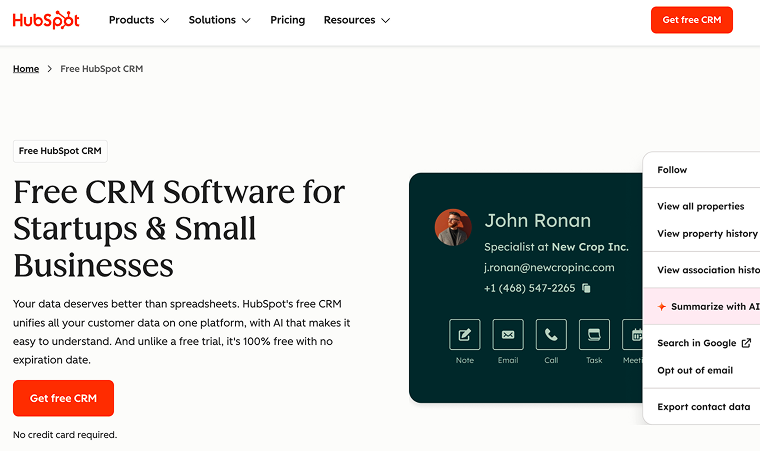 hubspot crm management platform