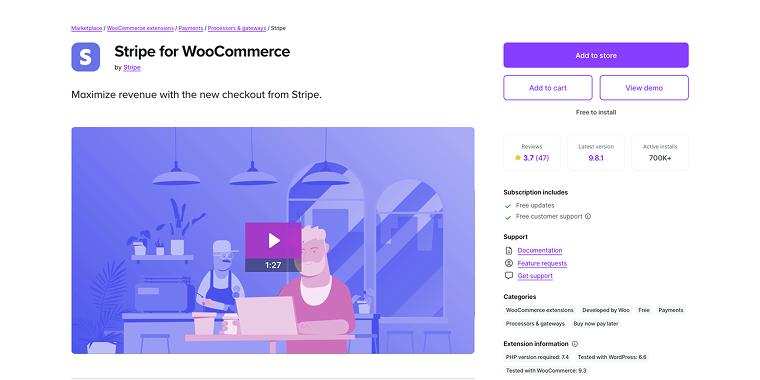 stripe for WooCommerce payment gateway homepage