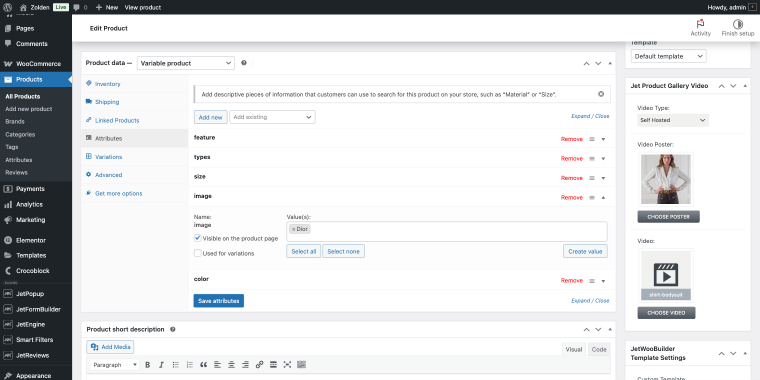 adding brand attribute to a WooCommerce product