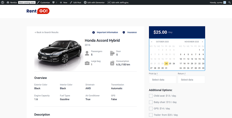 availability calendar example