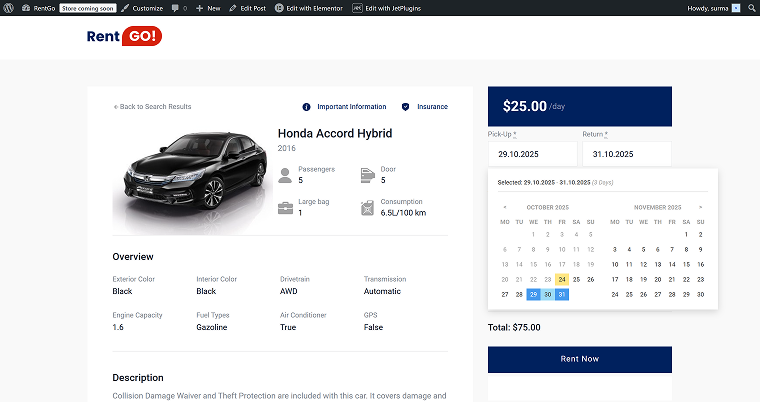 wordpress booking calendar in form 