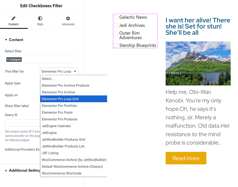 JetSmartFilters providers