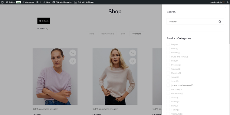 searching for a sweater