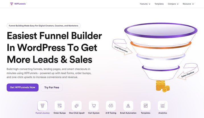 wpfunnels plugin homepage