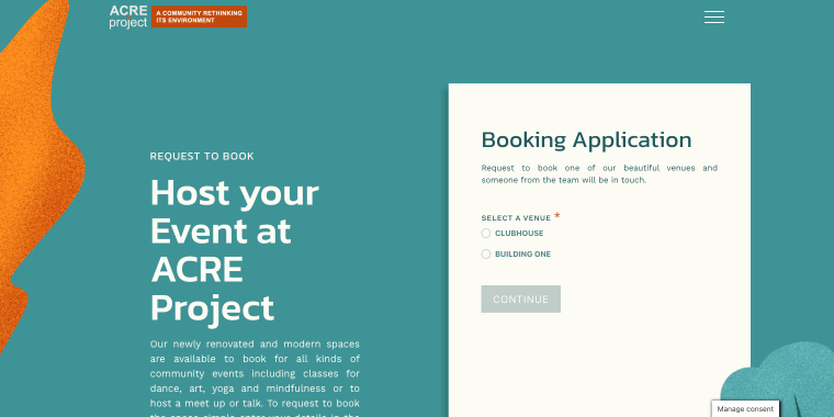 ACRE Project website booking from