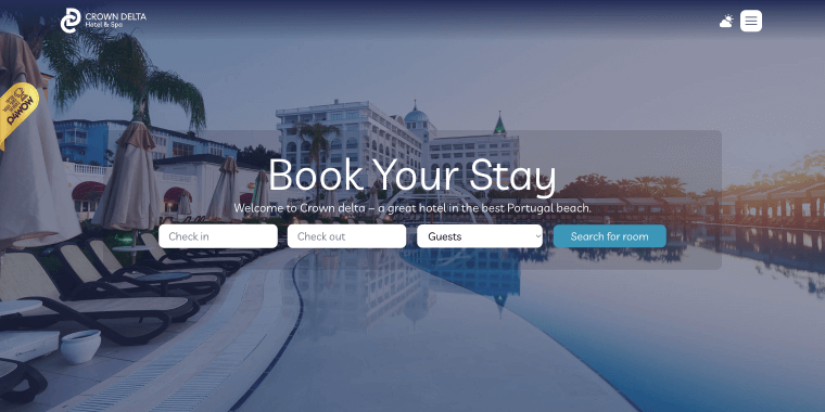 crown delta hotel and spa website homepage