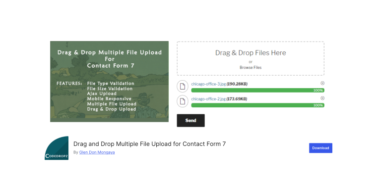 Drag and Drop Multiple File Upload for Contact Form 7 plugin homepage