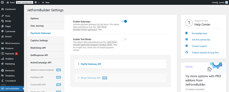 jetformbuilder payment gateways