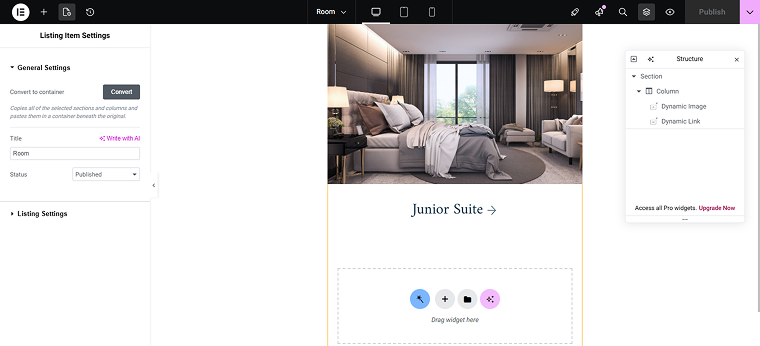 listing template created