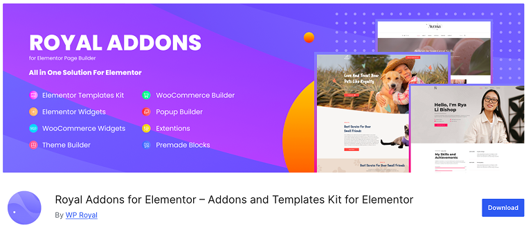 royal addons for elementor woo plugin