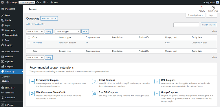 woocommerce coupons