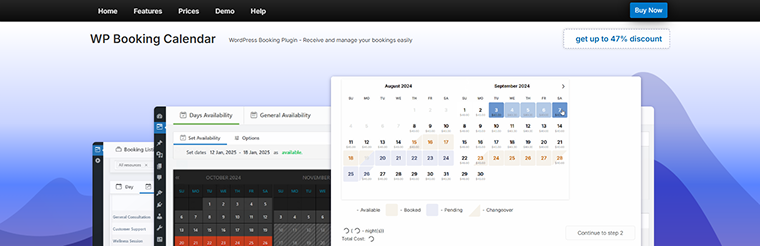 wp booking calendar plugin homepage