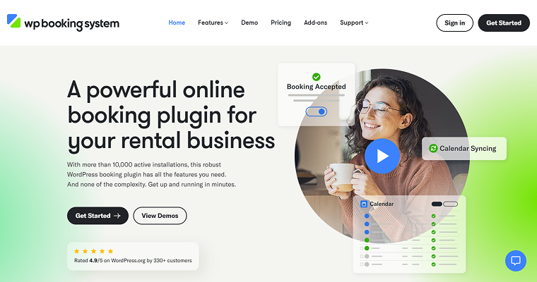 wp booking system plugin homepage