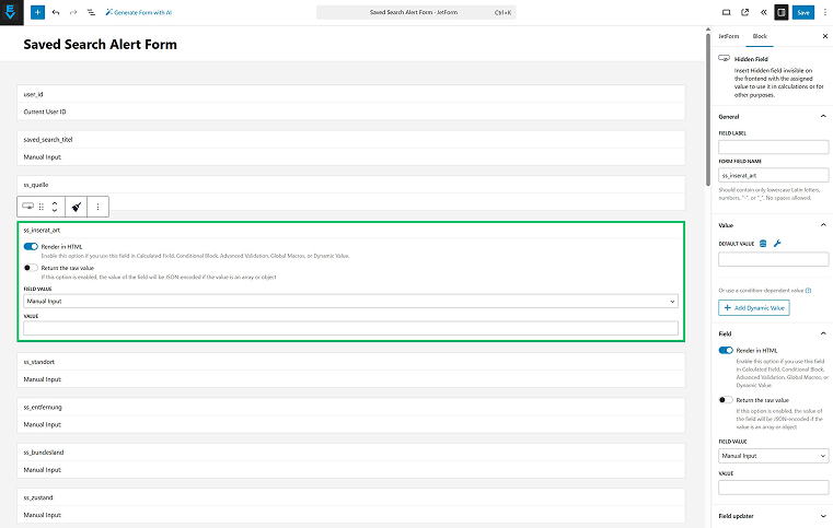 JetFormBuilder hidden fields JS populated