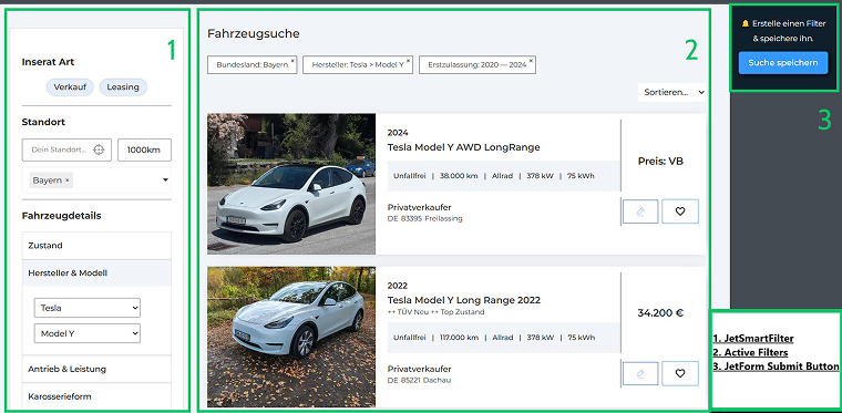filtered result submit WP