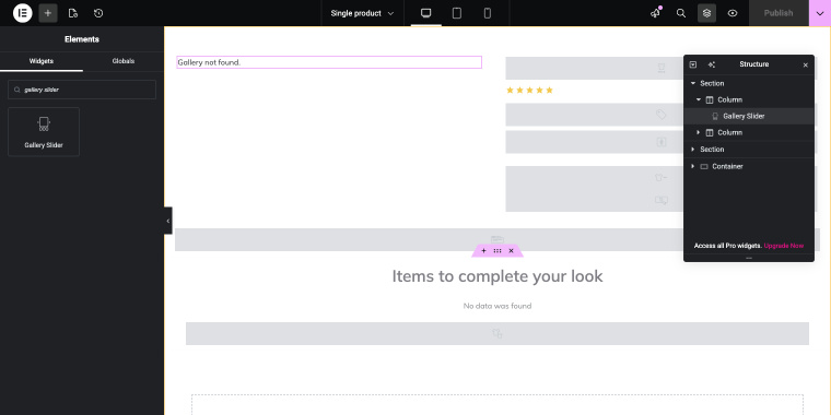 adding a gallery slider widget