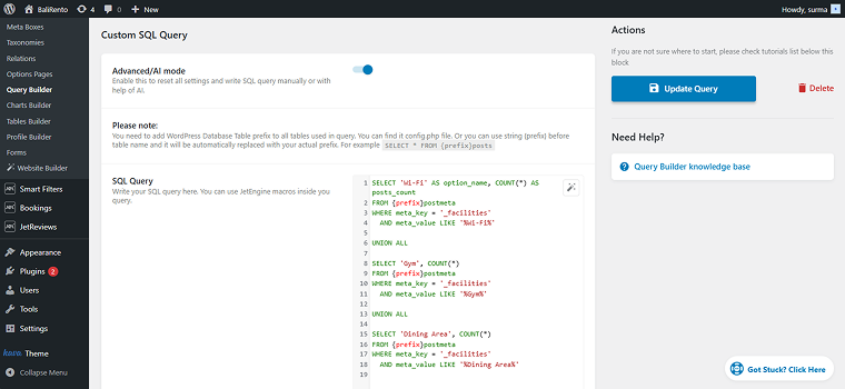 code added to the query case 1