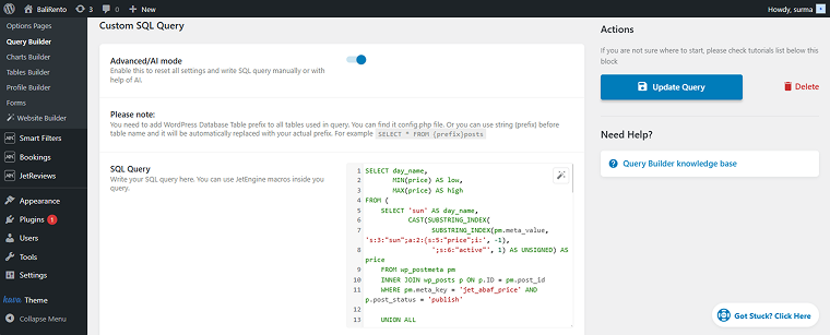 code added to the query for case 3