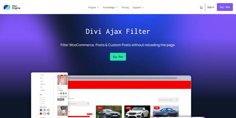 Divi Ajax Filter plugin homepage