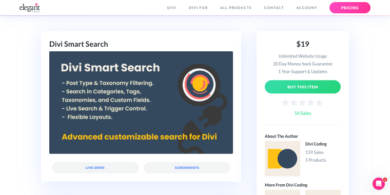 Divi Smart Search plugin homepage