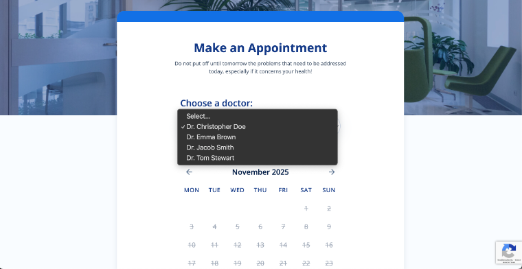 service appointment booking form