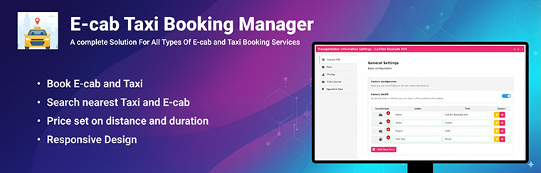 e-cab taxi booking manager for woocommerce