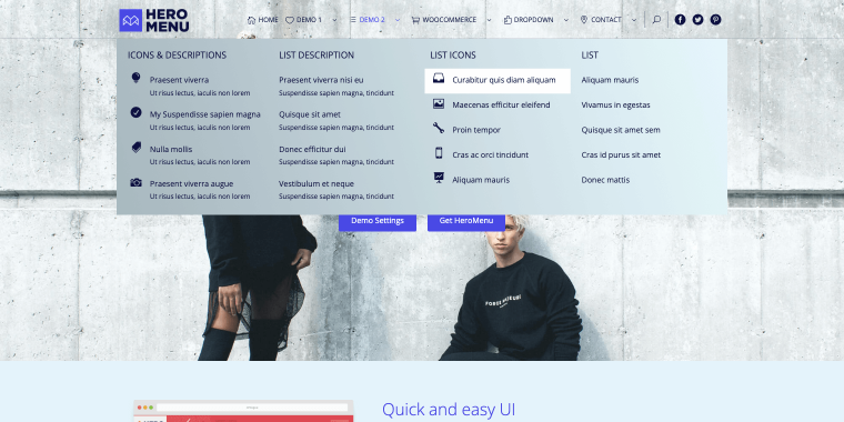 Hero Menu Plugin homepage