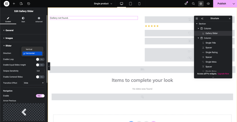 product images scrolling