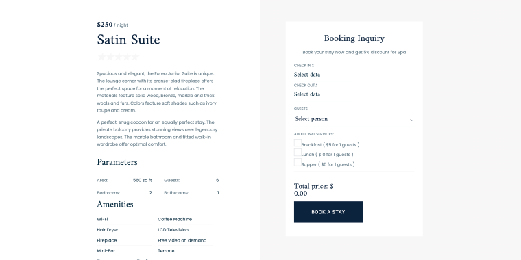 room booking form