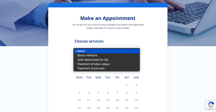 doctor appointment booking form