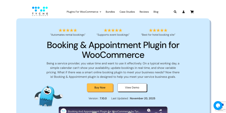 Tyche Booking plugin homepage